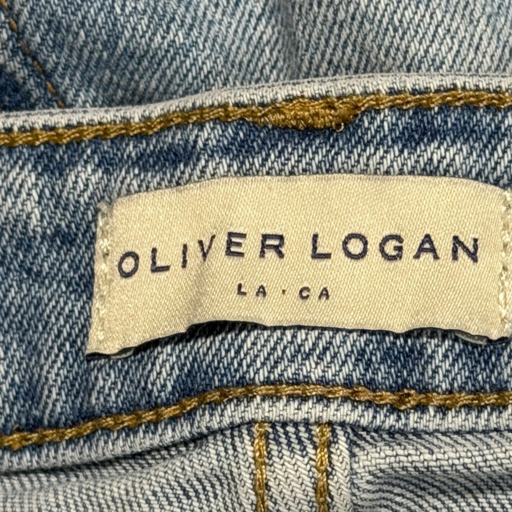 Oliver Logan Jeans Women 30 Blue Raw Hem Straight Leg Light Wash High Rise - Picture 5 of 9